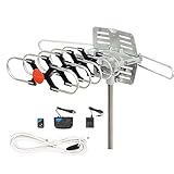 PremWing Outdoor HDTV Antenna 150 Miles Range for Digital TV, VHF/UHF/FM Radio with Remote Control