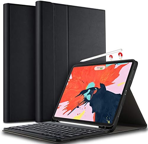 IVSO Keyboard Case for ipad pro 11 - Detachable Wireless Keyboard Front Prop Stand Case Cover Apple Pencil Charging Supported Fit for Apple ipad pro 11 2018 (Black)
