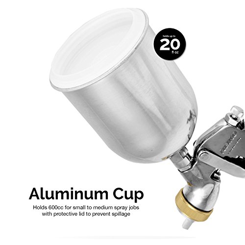 Neiko 31215A HVLP Gravity Feed Air Spray Gun | 1.7mm Nozzle Size | 600cc Aluminum Cup