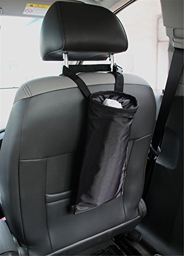 image for Wanty 2 Pack Black Car Seatback Trash Bags, Washable Leakproof Truck H