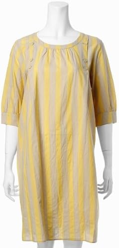 Amazon Co Jp スーパーハッカ Super Hakka ワンピース ストライプ ダンガリージャガードワンピース 31ベージュ F 服 ファッション小物