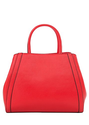 Mango Women's Saffiano-Effect Tote Bag, Dark Orange, U