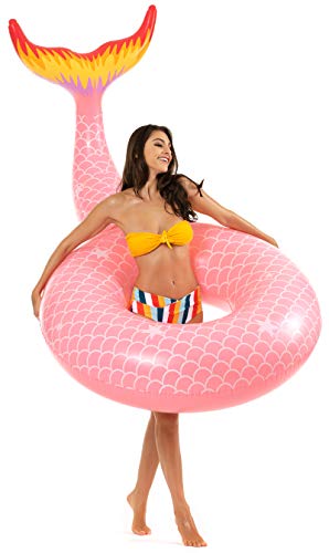 Vickea Giant Inflatable Mermaid Pool Floats for Adults (Pink)