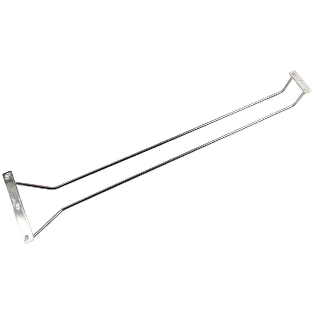 Abcsea 50 cm Stainless Steel Wine Glass Holder Rack, Chrome Wine Glass Holders Hanging Under Shelf, 1 piece (1 Row)