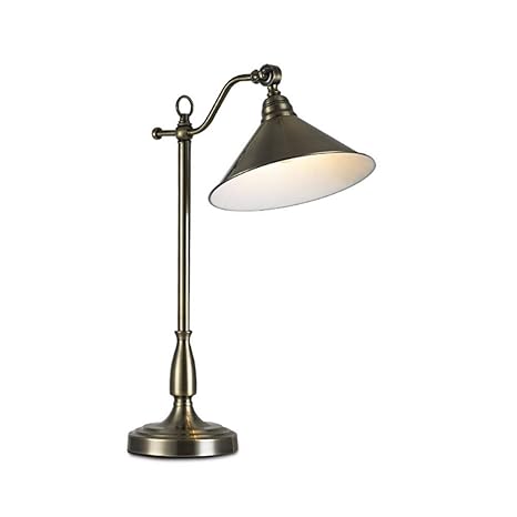 Qpggp Table Lamp Simple Retro Bronze Rocker Adjustable