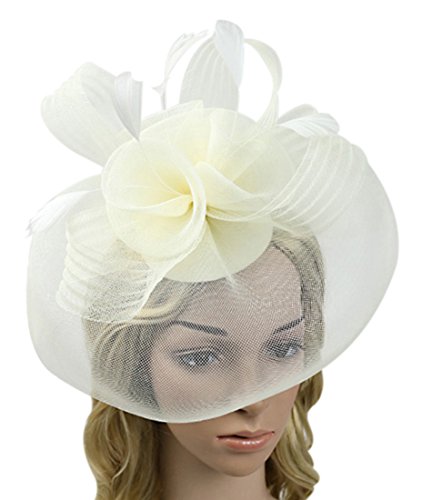 Z&XVintage 1920s Wool Felt Flower Fascinator Pillbox Hat British Wedding Church Derby Hats for Women Winter Fedoras