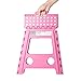ACKO Folding Step Stool for Adults and Kids 16 Inch Stool Non Slip Step Stool Folding Heavy Duty Plastic Foldable Stepstool, Step Stools Hold Up to 300lb Stepping Stool Pink 1 Pack
