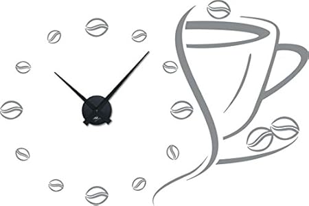 GRAZDesign Küchenuhr Wandtattoo Kaffeebohnen - Küchendeko Uhr Kaffee