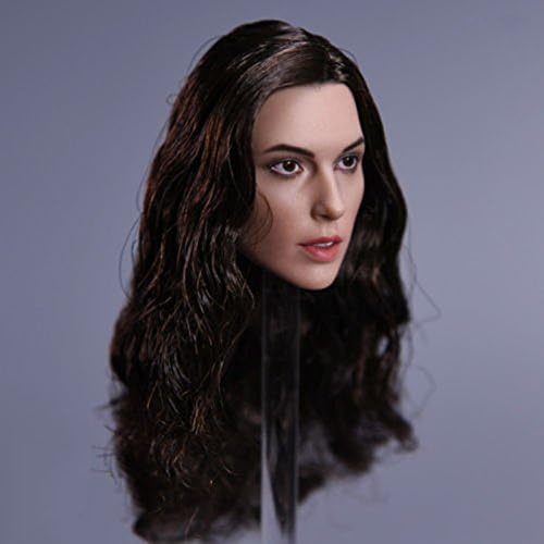 ESHINEY 1/6 Scale Wonder Woman Gal Gadot JX-09C Head With Curly Long Hair for 12 inches Figure