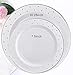 IOOOOO 150pcs Silver Plastic plates, Silver Disposable Cups and Silverware, 25 Guest Dot Set: 25 Dinner Plates 10.25