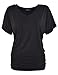 PattyCandy Womens Short Sleeve Shirring Dolman Drape Top, XS-5XL