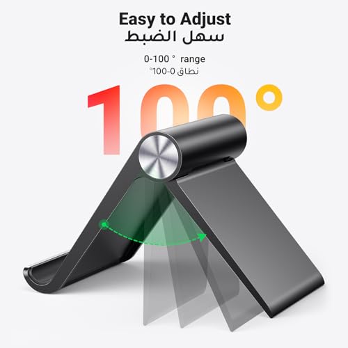 UGREEN Portable Phone Stand Desk Phone Holder Stable Mobile Stand Holder Compatible with iPhone 17/16/15/14 Series For iPhone 17 Pro Max Galaxy S26 Ultra S25 S24 Black All 4-7.2'' Phones