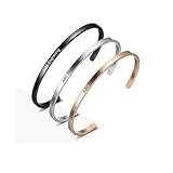 Adjustable Stainless Steel Women Bracelets with Names Personalized Love Cuff Bangle Bracelets for Friends