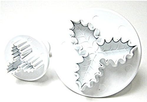 PME Veined Three Leaf Holly Plunger Cutters, Small and Large Sizes, Set of 3