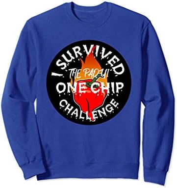 Unisex Paqui One Chip Challenge Ghost Pepper Survival Sweatshirt Large Royal Blue