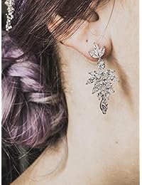 SWEETV - Pendientes de araña con circonitas cúbicas para bodas, novias, desfiles y bailes de graduación, aleación, SVSA5EH1812CP12