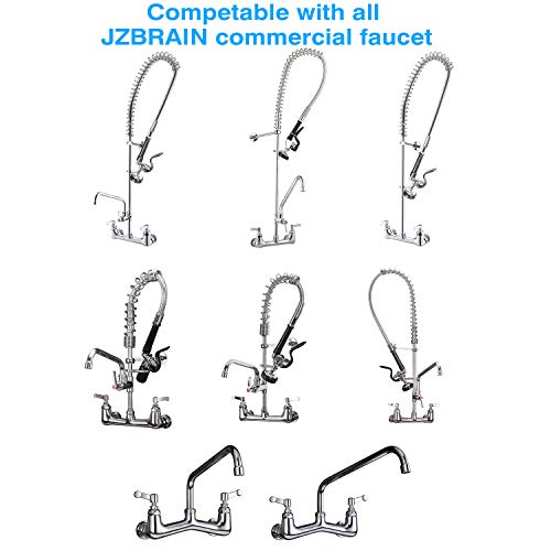 JZBRAIN Commercial Faucet Installation Kit,1/2 NPSM Short Elbow NPT Male & Male(Female Adjustable) Backsplash Mount Set for Stainless Steel Commercial Kitchen Prep & Utility Sink - Thumbnail 6