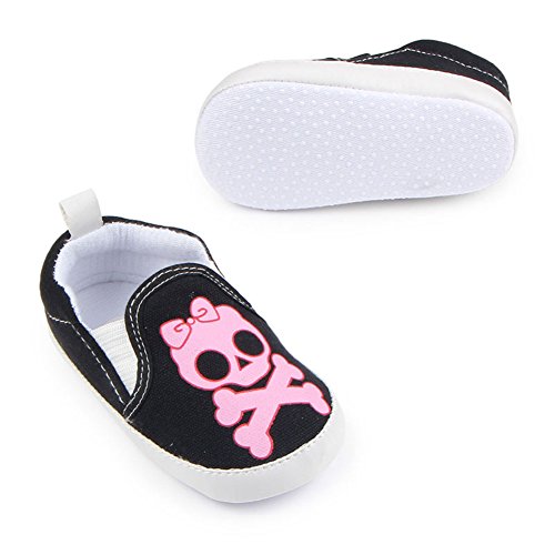 Baby Boys Girls Skull and Crossbones Boat Fashion Sneakers Halloween Costume Prewalker Shoes Black 12-18 Months