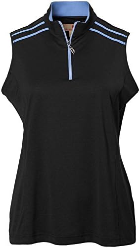 Sport Haley Womens Juliette Solid Sleeveless Polo Black XS