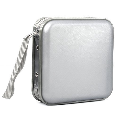 Accessotech Silver CD Dvd 40 Disc Storage Carry Case Cover Wallet Holder Bag Plastic Games Disk