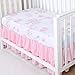 TILLYOU Crib Skirt Dust Ruffle Double Layer, Microfiber Nursery Crib Toddler Bedding Skirts for Baby Girls, 14