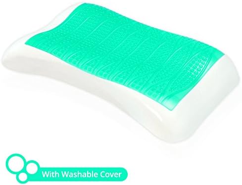 Contour Gel Pillow | Comfortable Blue Cervical Cooling Orthopedic Memory Foam with Anti-Dust Dual Cover for Sleeping and Headache Neck Back Pain Relief | 193