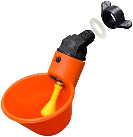 Automatic Chicken Drinker Cups With Bucket Mounting Hardware (6 Cups with Hardware)