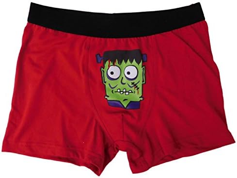 Mens Red Frankenstein Halloween Boxer Briefs Small