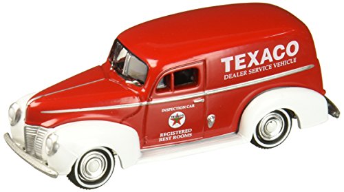 New 1:64 AUTO WORLD JOHNNY LIGHTNING MIJO COLLECTION - TEXACO RED 1940 FORD DELIVERY VAN Diecast Model Car By Auto World