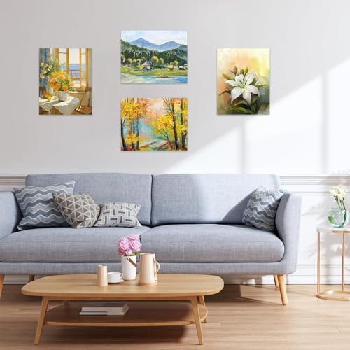 Koncci Canvas for Painting 20x25 cm-12 Packs 3 MM Cotton Blank Art Canvases Panels, Pre-Stretched Canvas Board, for Acrylic, Oil Painting Wet Art Media Projects