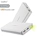 Power Bank Leadtry 20000mah External Battery with Powerful Dual USB Port Portable Charger Backup Pack Build in Flash Light for Iphone 6s 6 Plus, Ipad and Samsung Smart Phone, Tablet Pcs (White)