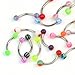 20pcs lot Tragus Balls Ball Eyebrow Rings Stainless Steel Barbell Curved Bars