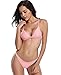 SHEKINI Women's Brazilian Bathing Suit Triangle Bikini Set Sexy V Neck Two Piece Swimsuits (Small, Dirty Pink)