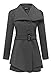 Wantdo Women's Warm Winter Coat Wool Wrap Swing Jacket with Belt US Large Grey
