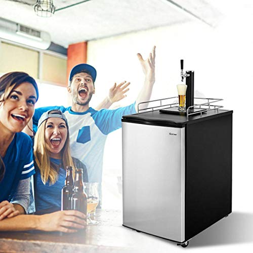 1 COSTWAY+Kegerator+Single+Tap+Refrigerator+Compressor