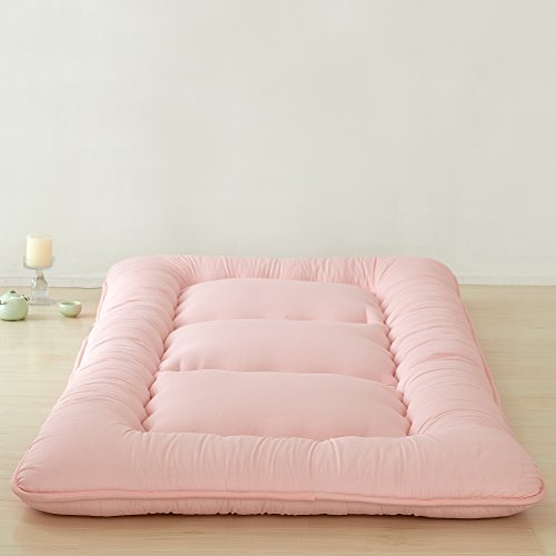Colorful Mart Light Pink Futon Tatami Mat Japanese Futon Mattress