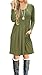 JOSIFER Women's Long Sleeve Pleated Loose Swing Casual T-Shirt Dress With Pockets