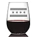 Chicago Flag – Stemless Wine Glasses - Chitown Gifts - Large 17 Ounce