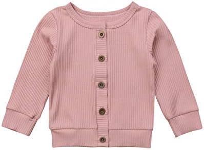 Newborn Toddler Baby Girls Long Sleeve Button Down Knitted Sweater Cardigan Coat