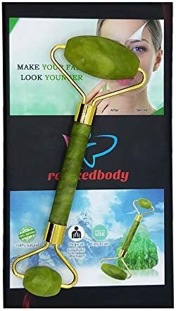 Jade Roller for Face and Gua Sha Set - 100% Real Natural Rose Quartz - Massage Tools For Face, Eyes, Neck and Body - Anti-aging, Beauty  Facial Roller for Slimming & Firming - Gua Sha Tools, Facial Skin Massager