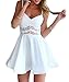 Sexy Womens Summer Straps Sleeveless Skater Short Dress White S
