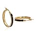 Circle Polished Shiny 18K Gold Plated Black Hoop Earrings