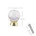 Mosong 10pcs 30mm Glass Clear Cabinet Knob Drawer Pull Handle Kitchen Door Wardrobe Hardware Used for Cabinet, Drawer, Chest, Bin, Dresser, Cupboard, Etc (Clear-Gold)