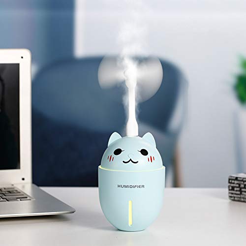 Shentesel Cat Ultrasonic Humidifier Cooling Fan LED Light USB Air Refresher Diffuser - Pink - Thumbnail 3