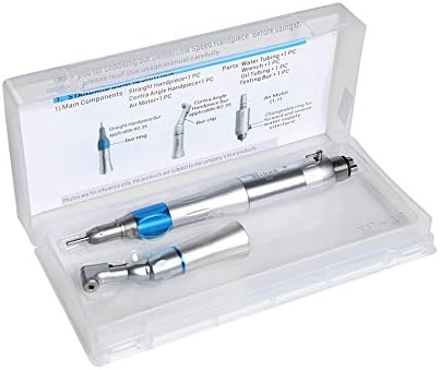 DORIT Lab Instrument Slow Speed Handpiece Kit Straight, Latch Type Contra Angle,4 Hole Air Motor