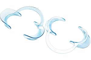 DENTIMICA Dental C-shape Cheek Retractor Teeth Whitening Mouth Opener Mouth Lip Spreader Blue 2pcs (Small)