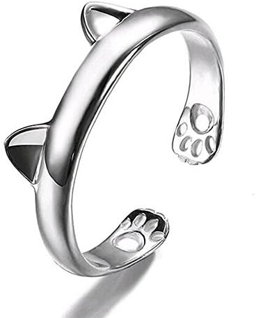 Cute Cat Woman Open Ring Adjustable Size FAST SHIPPING US (Paws and Ears)