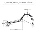 Charisma 10pcs 20G Nose Studs Bone Nose Ring Twist Stainless Steel Crystals Nose Studs Rings Bone Bar Pin Colored Piercing Jewelry, 3.0mm
