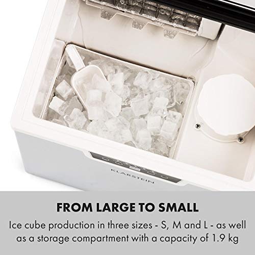 Klarstein Icefestival Cube Eiswürfelbereiter, 400 W, 12-20 kg/24h Eiswürfel, Eisfachkapazität: 1,9 kg, Wasseranschluss… – Bild 7