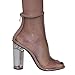 X2B FG97 Women's Ankle High Peep Toe Lucite Heel Bootie Sandals